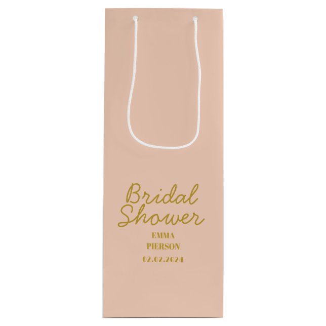 Sac Cadeau Pour Bouteille Pastel Peachy Favoriser Fête des mariées cadeau (Devant)