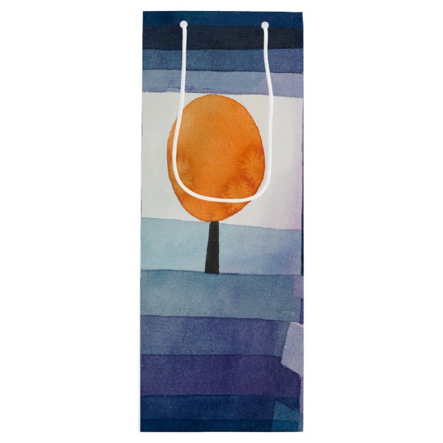 Sac Cadeau Pour Bouteille Paul Klee Abstrait Tree Blue Peinture (Devant)