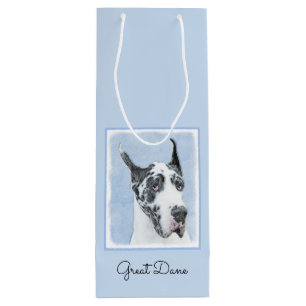 Sac Cadeau Pour Bouteille Peinture de Grand Danois (Harlequin) - Art origina