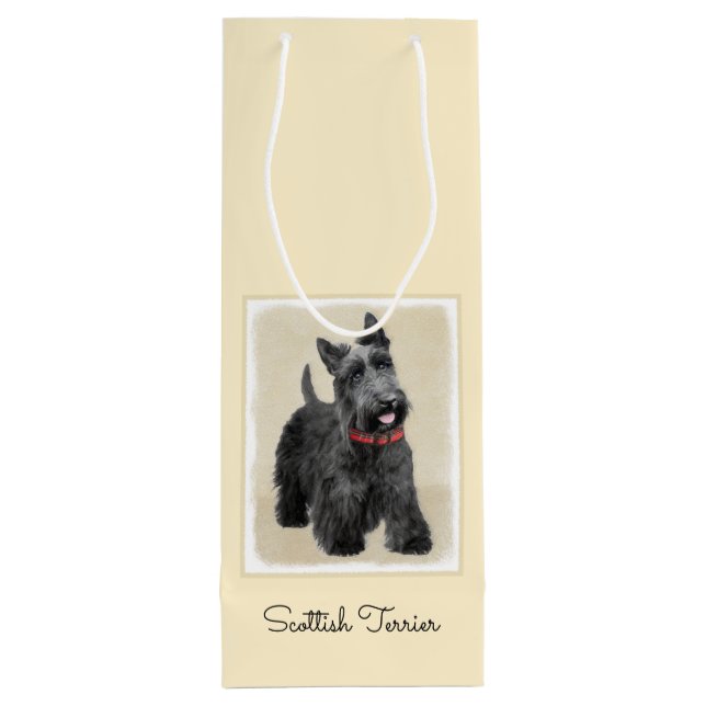 Sac Cadeau Pour Bouteille Peinture écossaise Terrier - Cute Original Chien A (Dos)