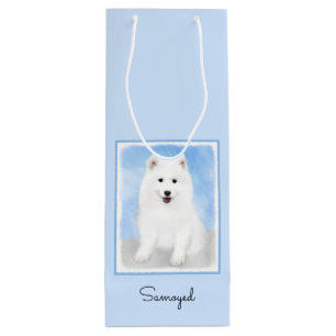 Sac Cadeau Pour Bouteille Peinture Samoyed Puppy - Jolie Art Original Chien