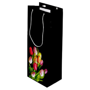 Sac Cadeau Pour Bouteille Peinture tulipe - Art floral original