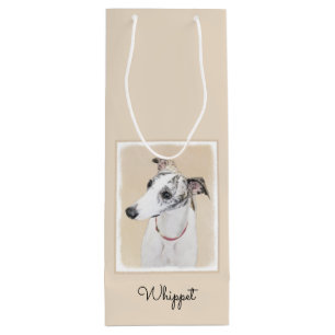 Sac Cadeau Pour Bouteille Peinture Whippet - Jolie art original chien