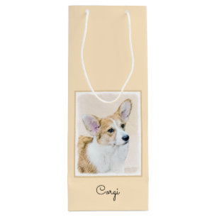 Sac Cadeau Pour Bouteille Pembroke Welsh Corgi Peinture - Art Chien original