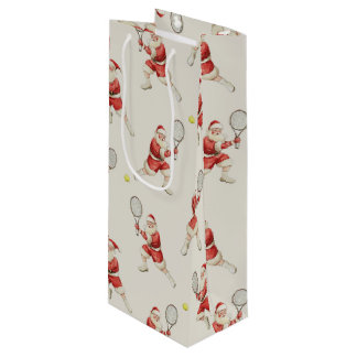 Sac Cadeau Pour Bouteille Père Noël sportif - tennis
