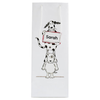 Sac Cadeau Pour Bouteille Personalised Cute Dog Acrobat 