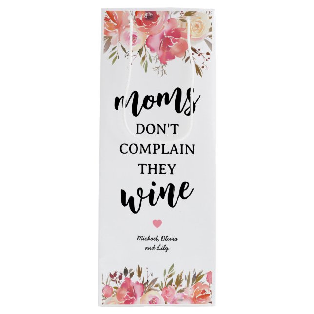 Sac Cadeau Pour Bouteille Personnalisée maman drôle (Devant)