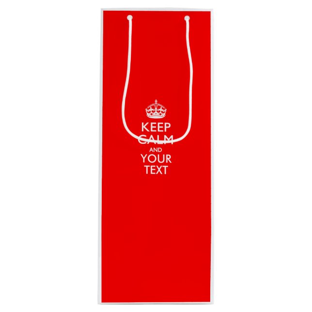 Sac Cadeau Pour Bouteille Personnalized KEEP CALM AND Your Creative Text (Devant)