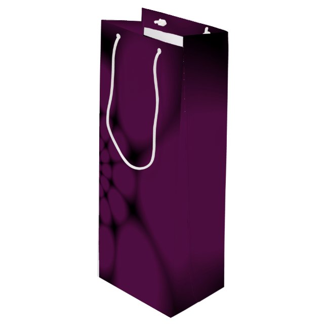 Sac Cadeau Pour Bouteille Pétale de papillon noir pourpre (Devant Angle)