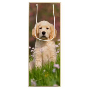 Sac Cadeau Pour Bouteille Photo mignonne d'animal de visage de chiot de