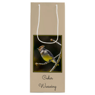 Sac Cadeau Pour Bouteille Photographie originale d'oiseau sauvage de Jaseur 