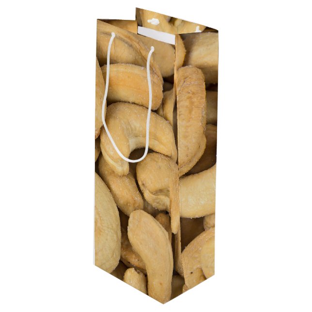 Sac Cadeau Pour Bouteille pile de noix de cajou (Devant Angle)