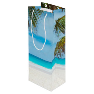 Sac Cadeau Pour Bouteille Plage du Paradis Tropical