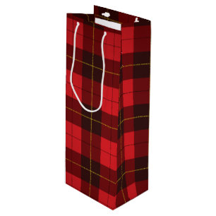 Sac Cadeau Pour Bouteille Plaid Christmas Tartan Clan Wallace Red Check