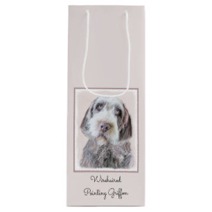 Sac Cadeau Pour Bouteille Pointing à poils durs Peinture Griffon - Art Chien