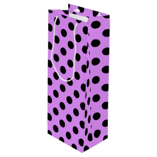 Sac Cadeau Pour Bouteille Pois noirs sur lilas