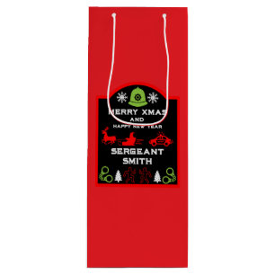 Sac Cadeau Pour Bouteille Police Noël Bouteille décorative