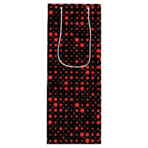 Sac Cadeau Pour Bouteille Polka Dot 01A.Rouge Black BG