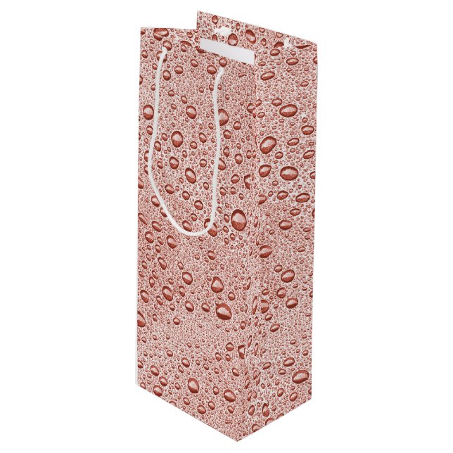 Sac Cadeau Pour Bouteille Poser des gouttelettes d'eau orange (Devant Angle)