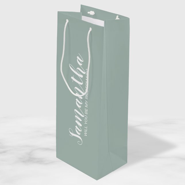 Sac Cadeau Pour Bouteille Proposition de Bridesmaid moderne (Créateur téléchargé)