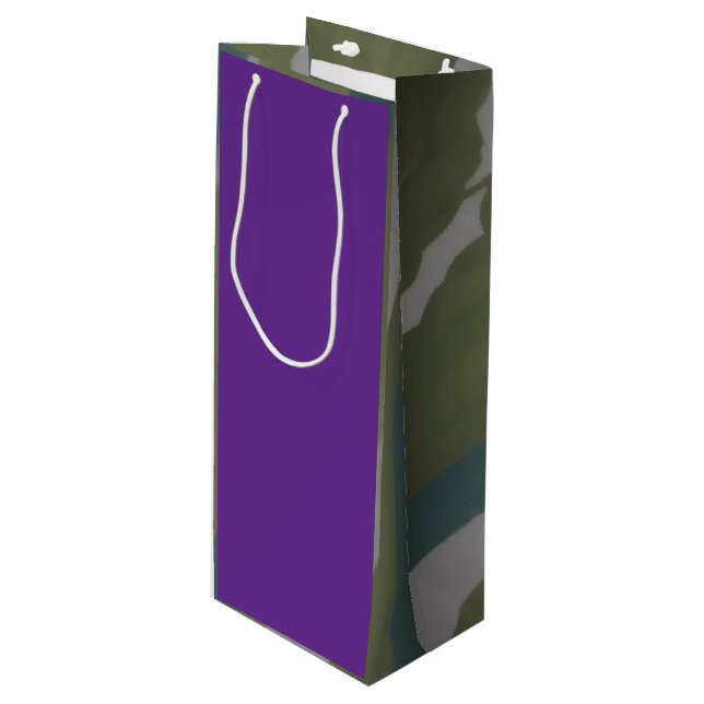 Sac Cadeau Pour Bouteille Purple & Burgandy  (Devant Angle)