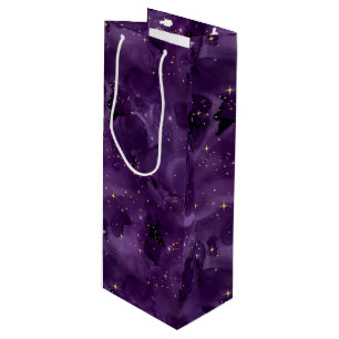 Sac Cadeau Pour Bouteille Purple Galaxy Series Design 8