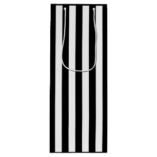Sac Cadeau Pour Bouteille Rayure noir et blanc
