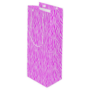 Sac Cadeau Pour Bouteille Rayures de zèbre dans une impression de safari ros