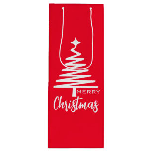 Sac Cadeau Pour Bouteille Red Cute Joyeux Noël