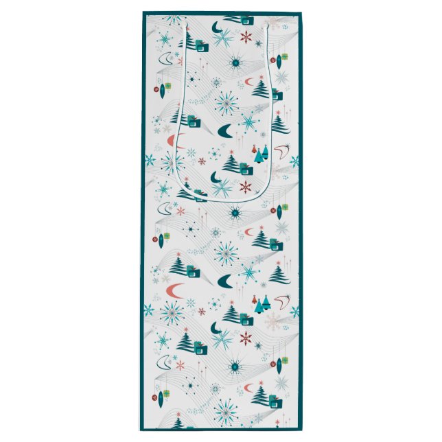 Sac Cadeau Pour Bouteille Retro Un Noël Go-Go (Devant)