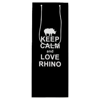 Sac Cadeau Pour Bouteille Rhino Lover Gift|Restez Calme Et Aimez Rhino