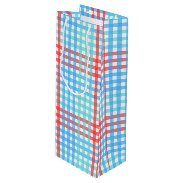 Sac Cadeau Pour Bouteille Rocket Pop, Plaid (Devant Angle)