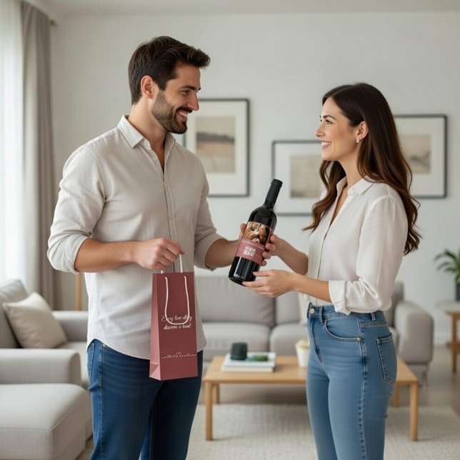 Sac Cadeau Pour Bouteille Romantic message personalized  (Créateur téléchargé)