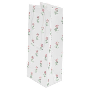 Sac Cadeau Pour Bouteille Roses Rouges, Motif De Roses, Fleurs