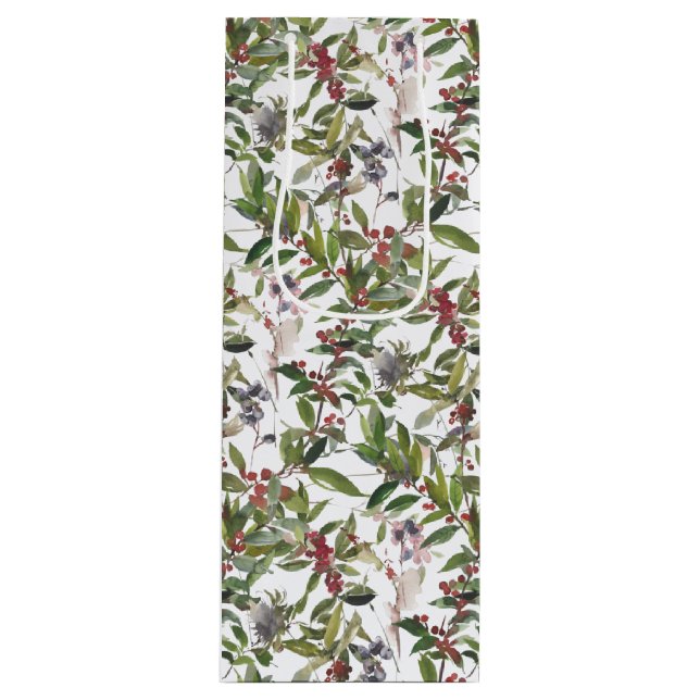 Sac Cadeau Pour Bouteille Russe Berries d'hiver Vin de Noël de vacances (Devant)