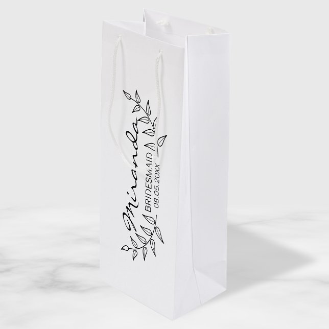 Sac Cadeau Pour Bouteille Rustic Laurels Bridesmaitres personnalisées (Créateur téléchargé)