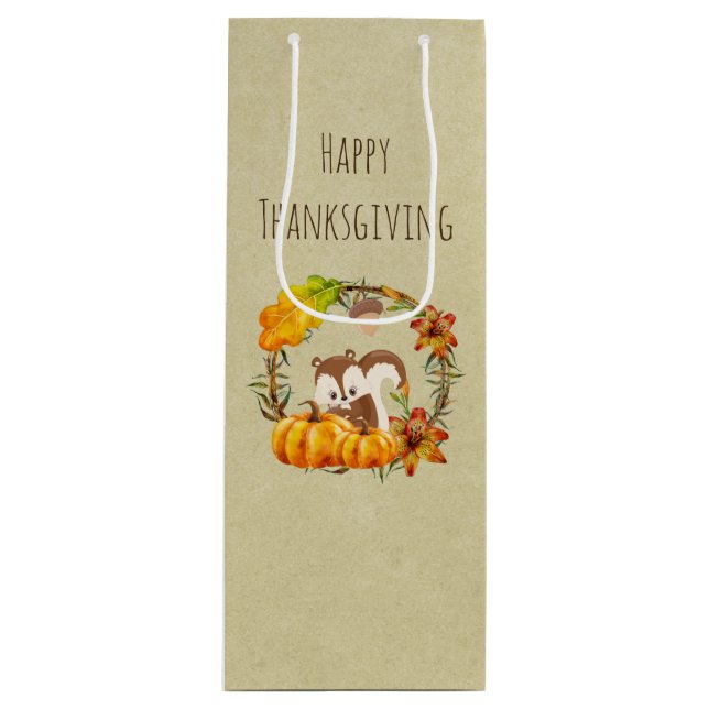Sac Cadeau Pour Bouteille Rustic Wreath (Devant)
