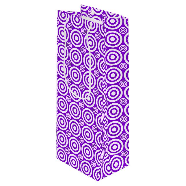 Sac Cadeau Pour Bouteille Sac-CADEAU À VINS-Bulles-Blanc-Violet-Blanc (Devant Angle)