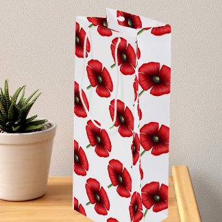 Sac Cadeau Pour Bouteille Sac-cadeau Motif grand vin à fleurs rouge