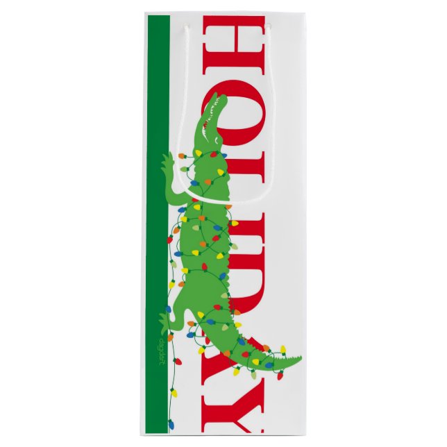 Sac Cadeau Pour Bouteille Sac Sac Cadeau Bouteille de Vin Alligator (Devant)