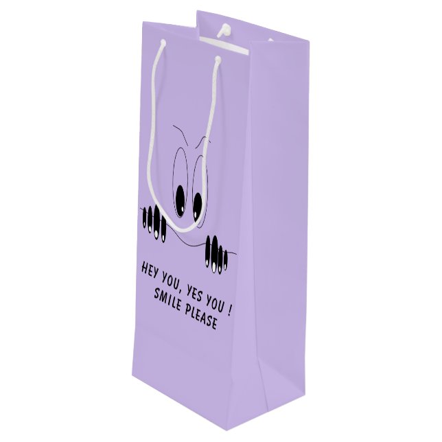Sac Cadeau Pour Bouteille Sacoche cadeau de vin aux yeux amusants - Texte et (Dos Angle)