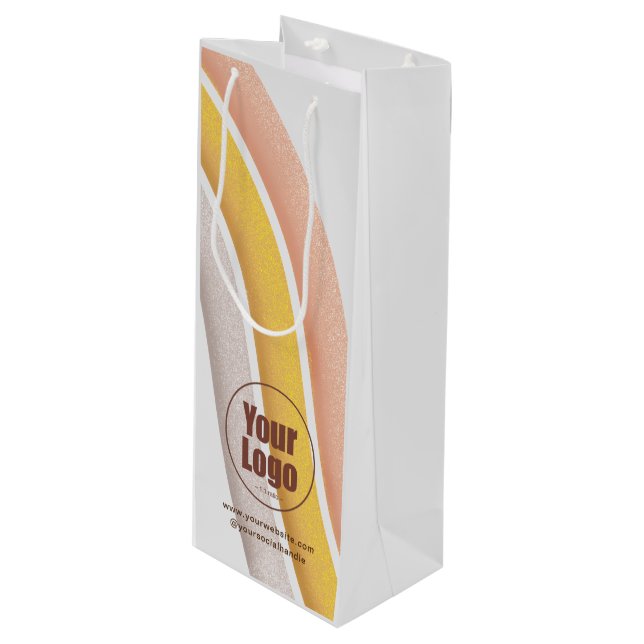 Sac Cadeau Pour Bouteille Sacs-Cadeaux Personnalisés Avec Logo De L'Entrepri (Devant Angle)