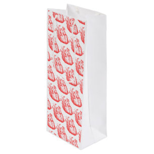 Sac Cadeau Pour Bouteille Sacs-cadeaux Valentine's Red Anatomical Hearts