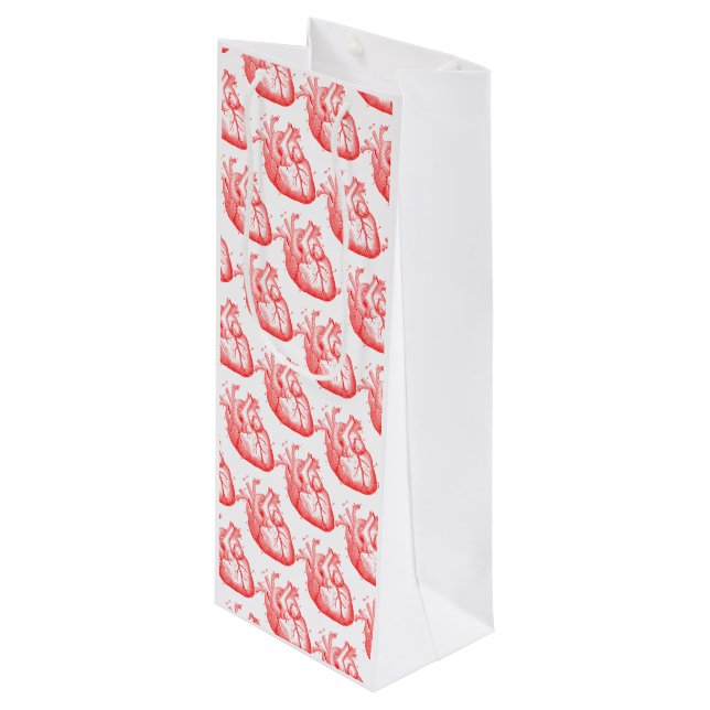 Sac Cadeau Pour Bouteille Sacs-cadeaux Valentine's Red Anatomical Hearts (Devant Angle)
