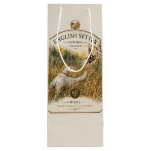 Sac Cadeau Pour Bouteille Setter anglais, chasse à la bécasse