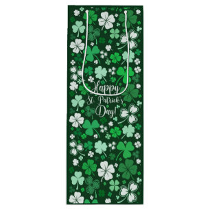 Sac Cadeau Pour Bouteille Shamrock St. Patrick's Day Medium Cadeau