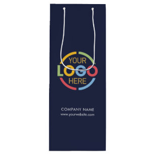 Sac Cadeau Pour Bouteille Simple Navy Blue Corporate Company Logo d'entrepri