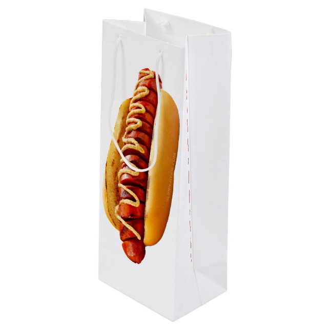 Sac Cadeau Pour Bouteille SlipperyJoe's hot dog niché doucement pain jaune v (Devant Angle)