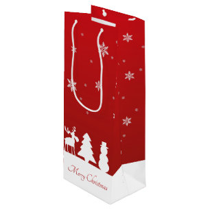 Sac Cadeau Pour Bouteille Snowman de rennes d'arbre de Noël
