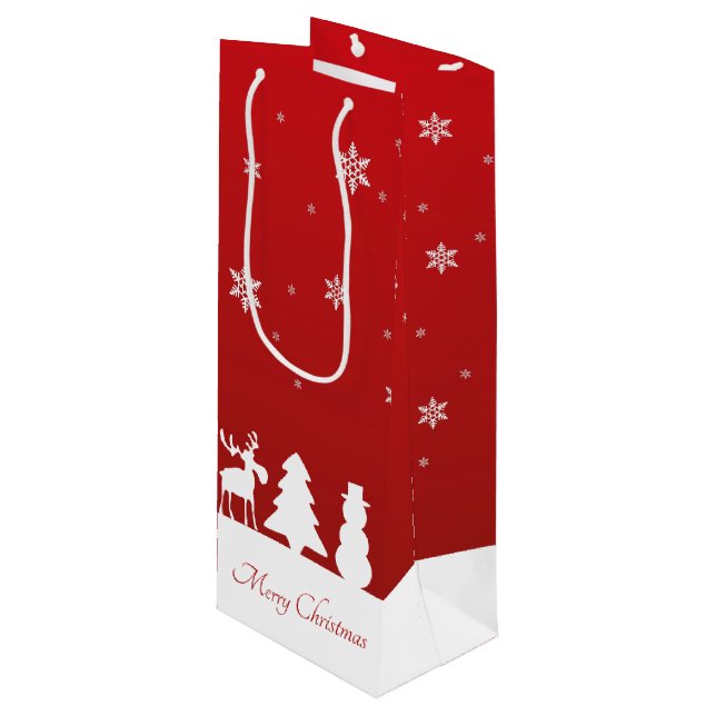 Sac Cadeau Pour Bouteille Snowman de rennes d'arbre de Noël (Devant Angle)